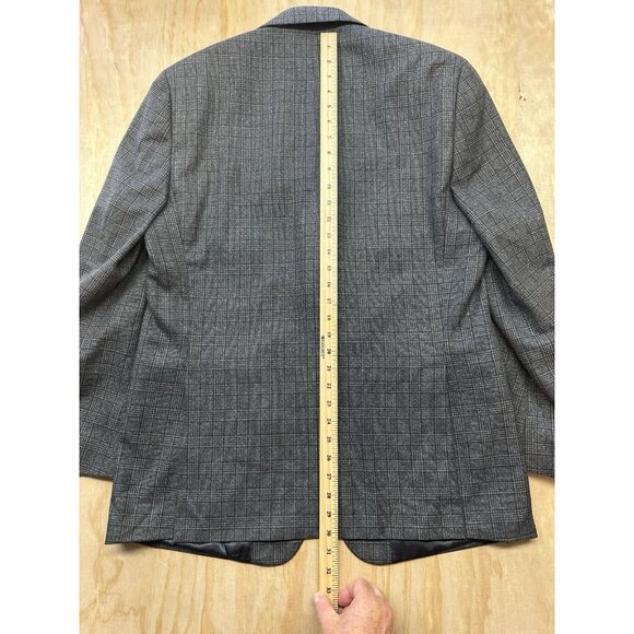 Michael Kors Jacket Blazer Sport Coat 42L Dual Vent Gray Plaid 2 Button Classic - Picture 10 of 11